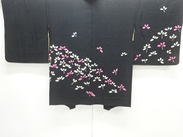JAPANESE ANTIQUE HAORI / TAISHO ROMAN STYLE / SILK / SHIBORI / FLOWER